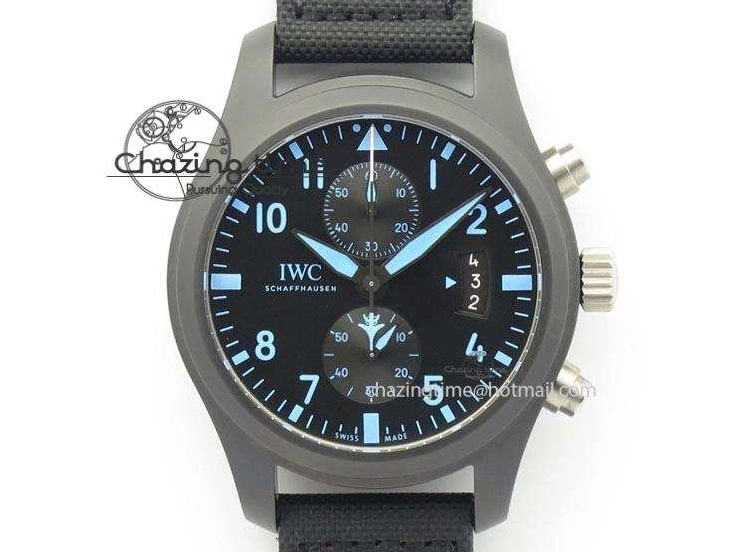MIROTIME 0706 Pilot Chrono IW388003 Real Ceramic V6F 1:1 Best Edition On Black Nylon Strap A StreetReady 7284